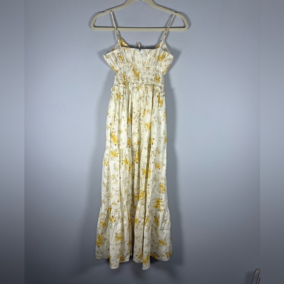 WAYF Wisteria Floral Prairie Smocked Midi Tiered Dress XS - Picture 7 of 8